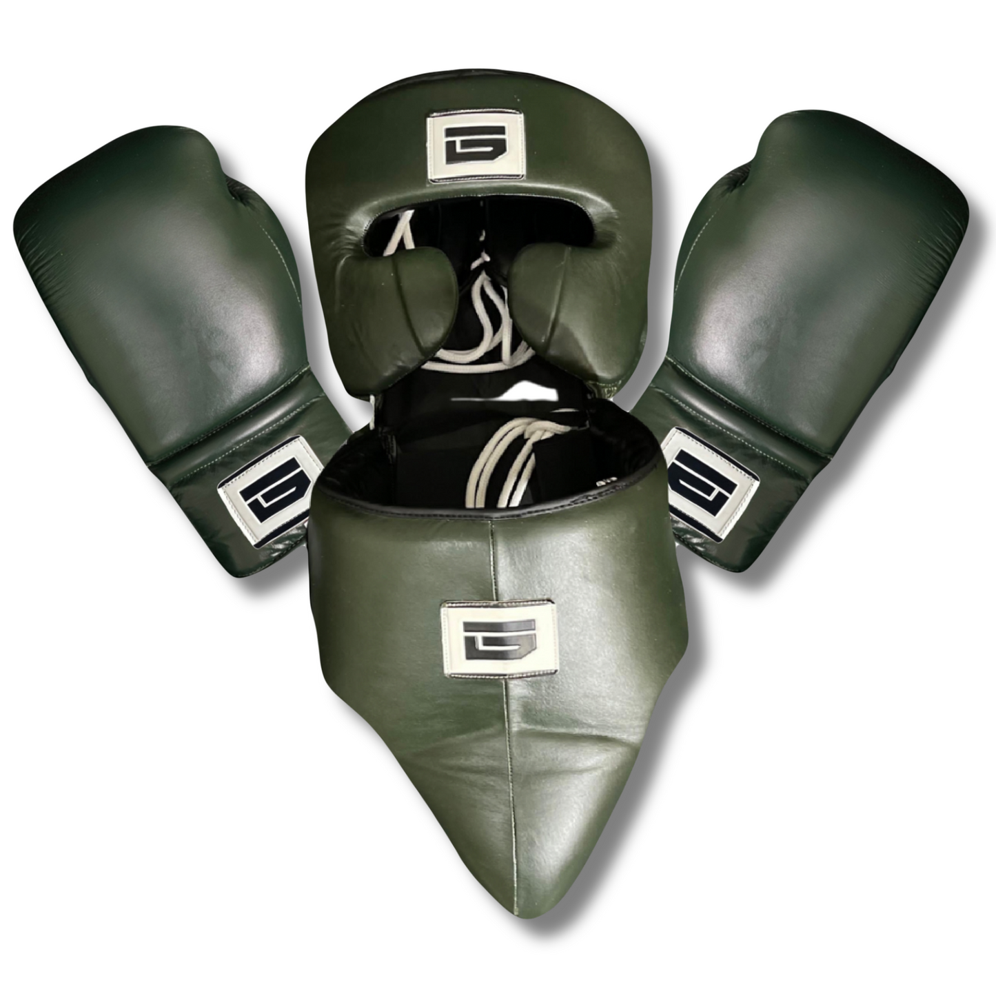 Conjunto de boxeo con cordones color verde militar