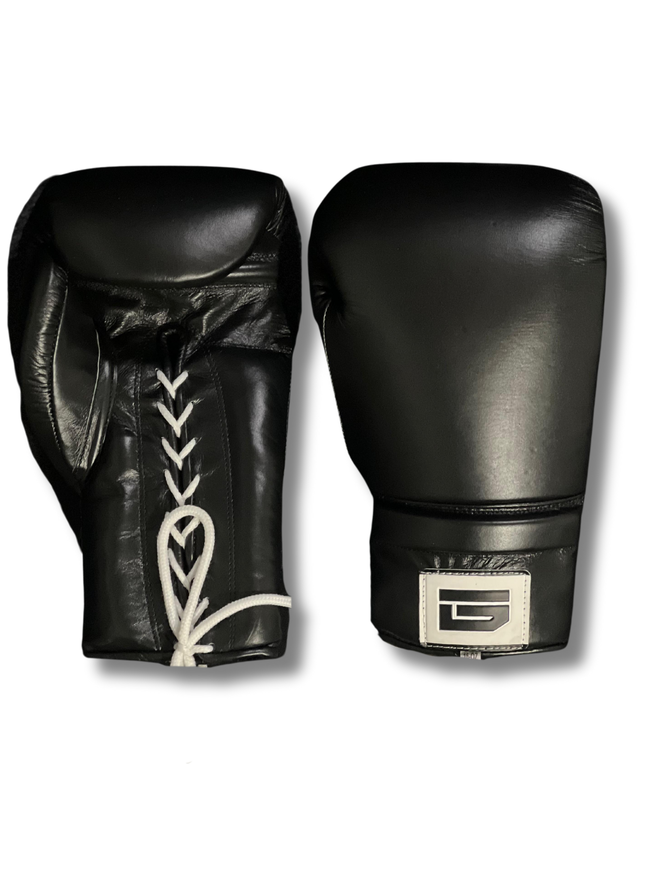 Guantes de boxeo con cordones negros atemporales