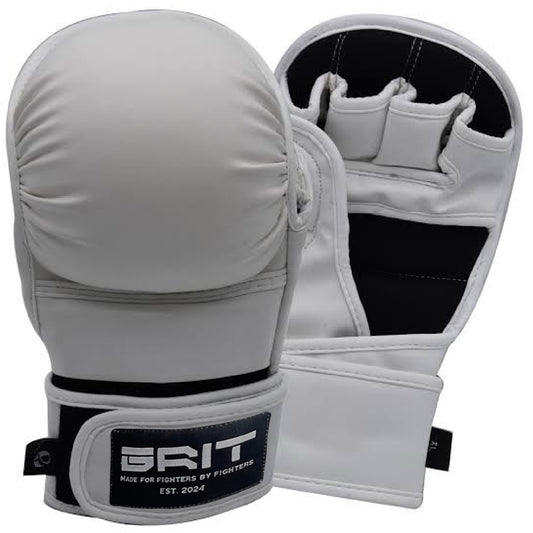 White Timeless Pro MMA Gloves