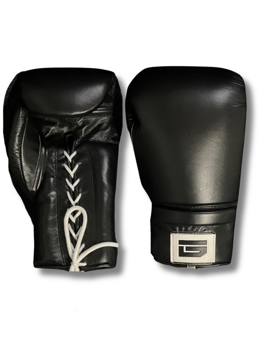 Black Timeless Laced Boxing Gloves