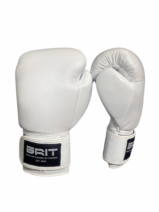 White Timeless Strapped Boxing Gloves