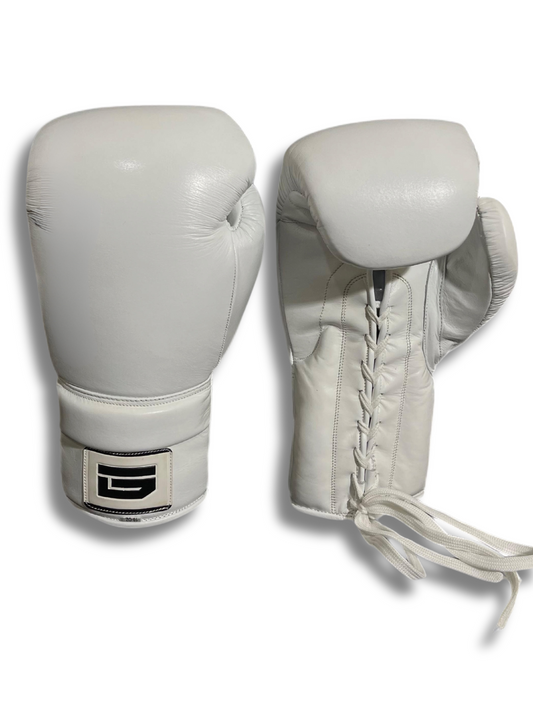 White Timeless Laced Boxing Gloves